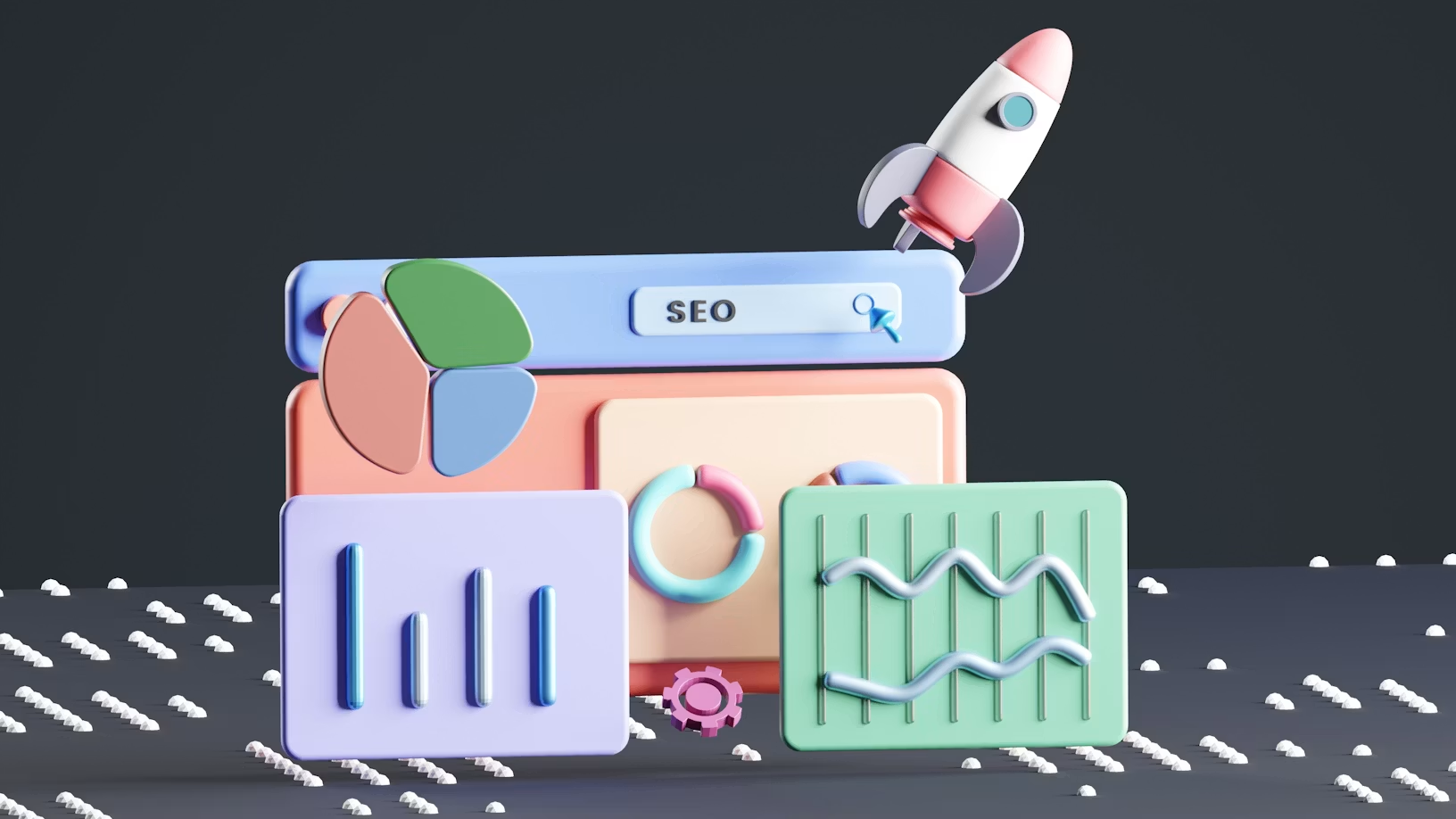 Иллюстрация: SEO Абстрактная иллюстрация на тему SEO